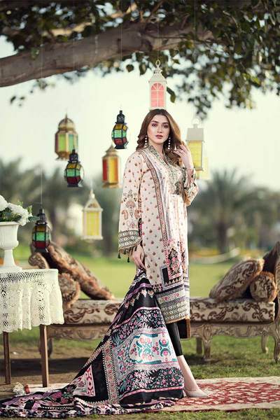 UNSTITCHED / PRINTED MASOORI LAWN / MUGHAL BLISS
